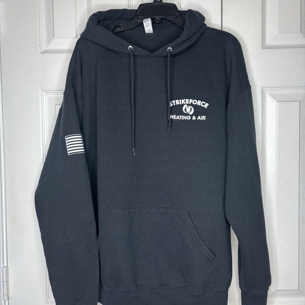 Jerzees XL Black Strikeforce Heating Air Hoodie Graphic Pullover
